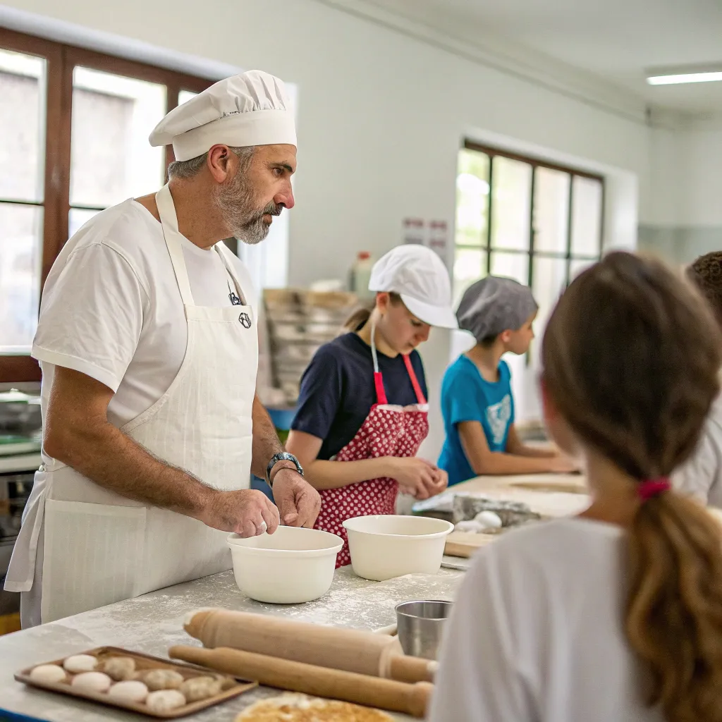 Master baker leading a class
